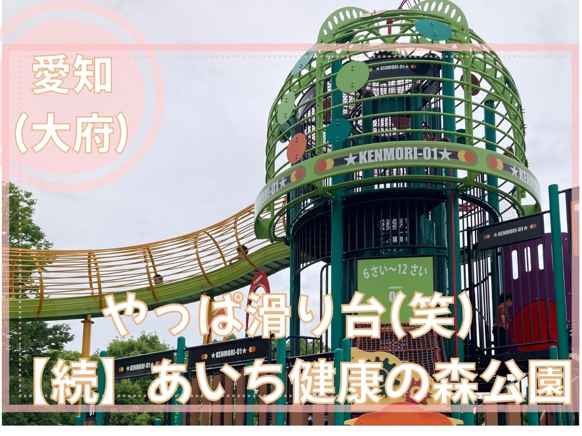 あいち健康の森で滑り台をする息子