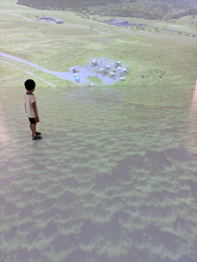 大型のプロジェクターで投影