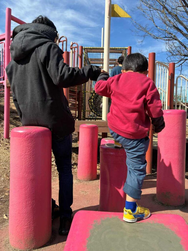 豊田市中央公園の飛び石遊具
